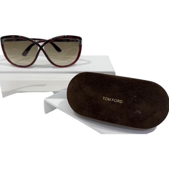 Tom Ford Abbey Sunglasses Brown Tortoise with Butterfly Design Vintage